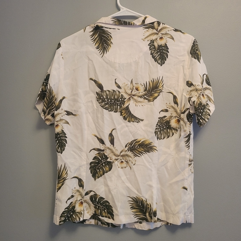 Vintage Tropical Group Womens Large Button Up Blouse Aloha Hawaii Rayon - Picture 4 of 6